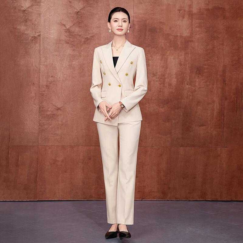 Tluoman Women's Professional Suit Set with Straight Pants
