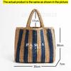Women'S Fashion Large Capacity Handmade Straw Knitting Tote Bag Summer Travel Beach Shoulder Bags Casual Simple Portable Handbag