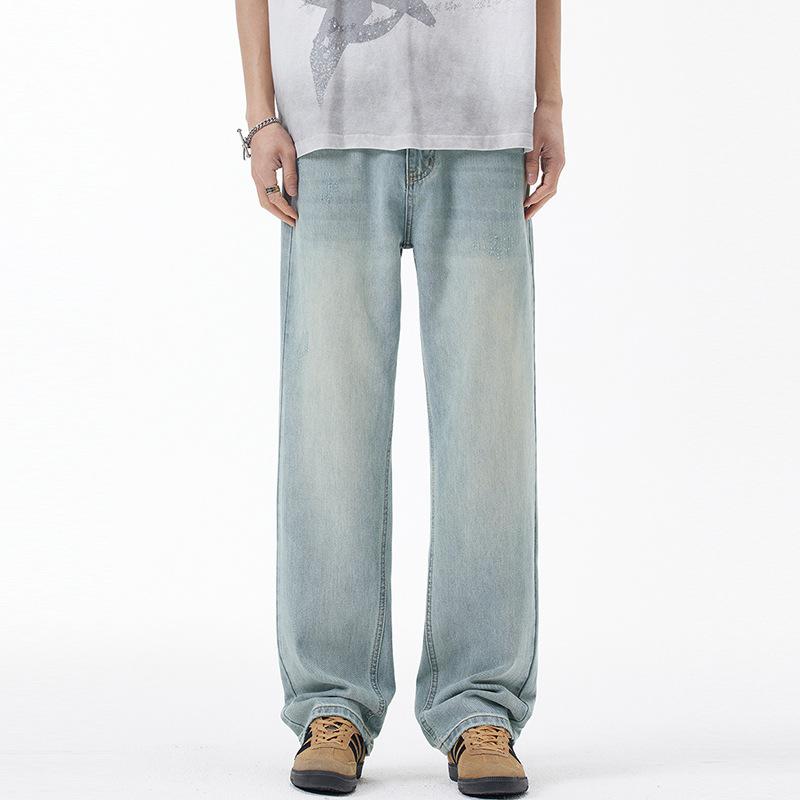 

Весенне-летние свободные американские теннисные джинсы широкого кроя, мужские свободные повседневные прямые брюки 36 синий