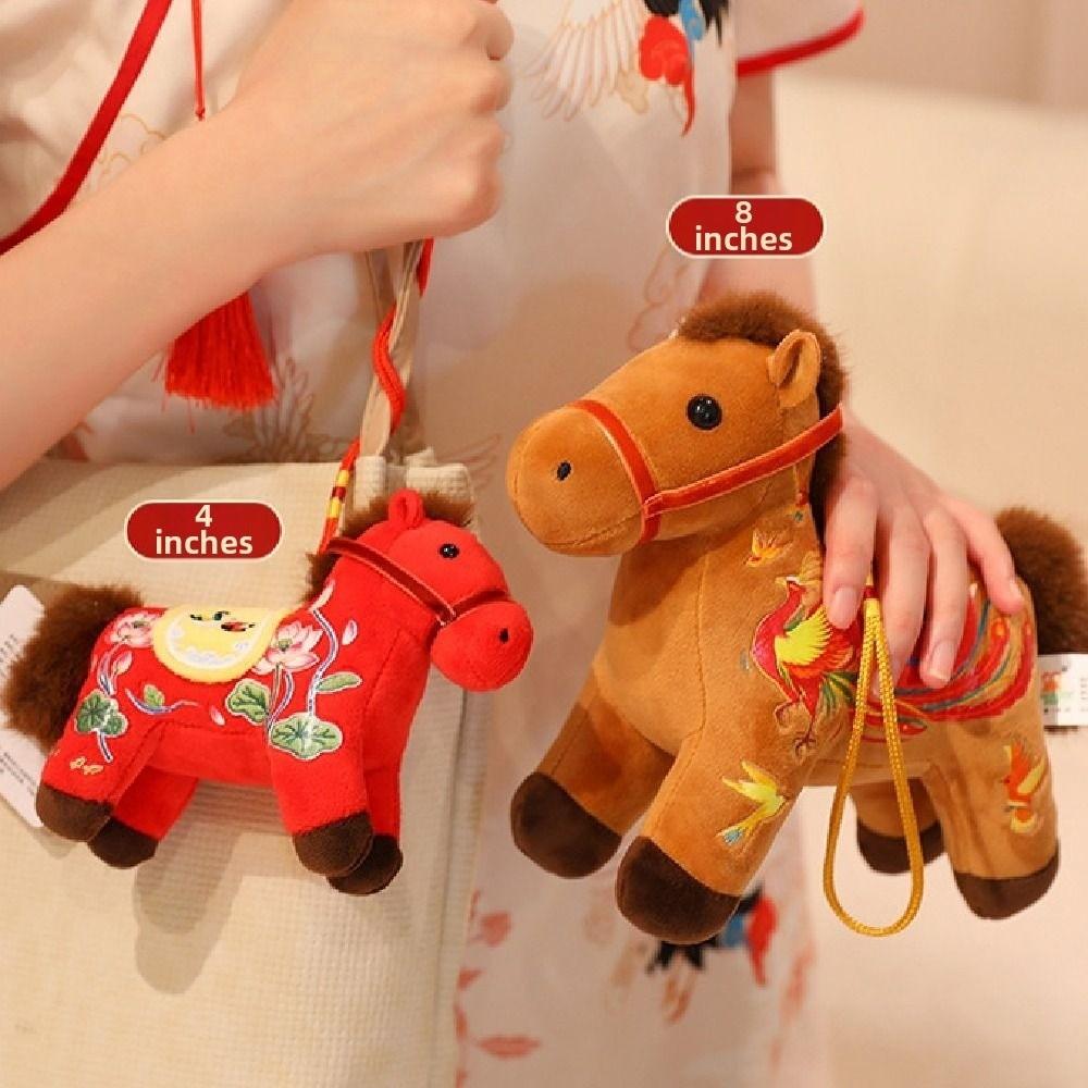 Mascot Dolls Plush Horse Keychain Creative Plush Horse Doll Pendant Year of Horse