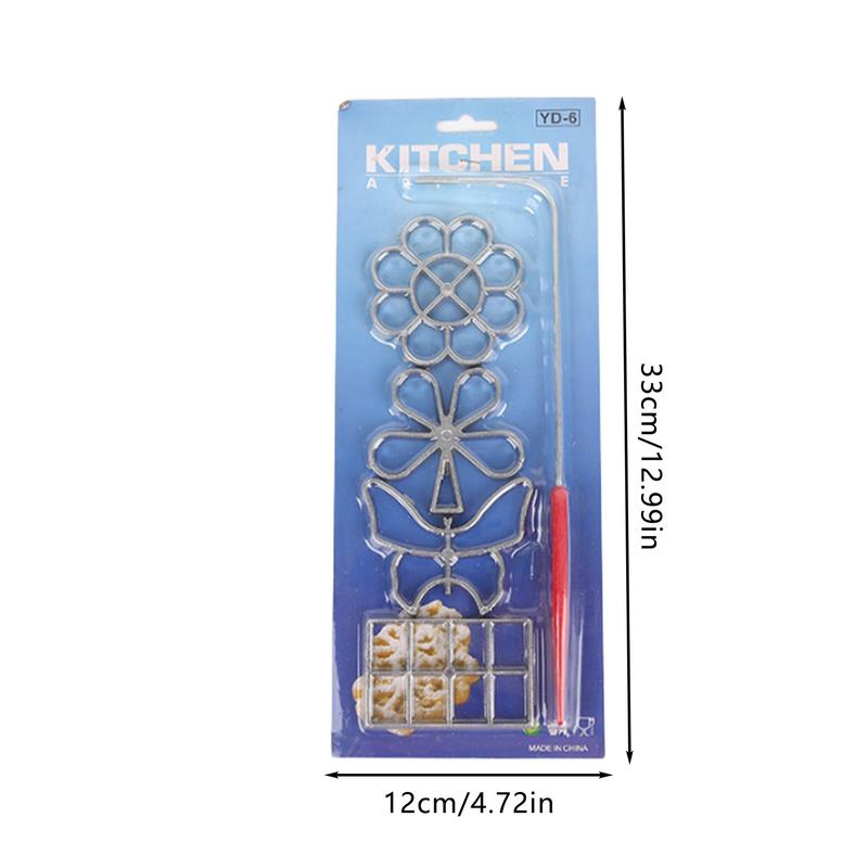 Aluminum Rosette Mold Iron Maker Waffle Alloy Frying Snack Mold Funnel Cookie Bake Mold Bunuelos Mold with Handle Baking Tool