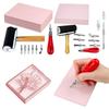 Rubber Stamp Making Kit, Block Printing Starter Tool, Linoleum Cutter with 6 Type Roller, Tracings Paper