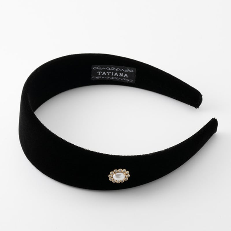 TATIANA Celia Pearl Velvet Hair Band_HB0103