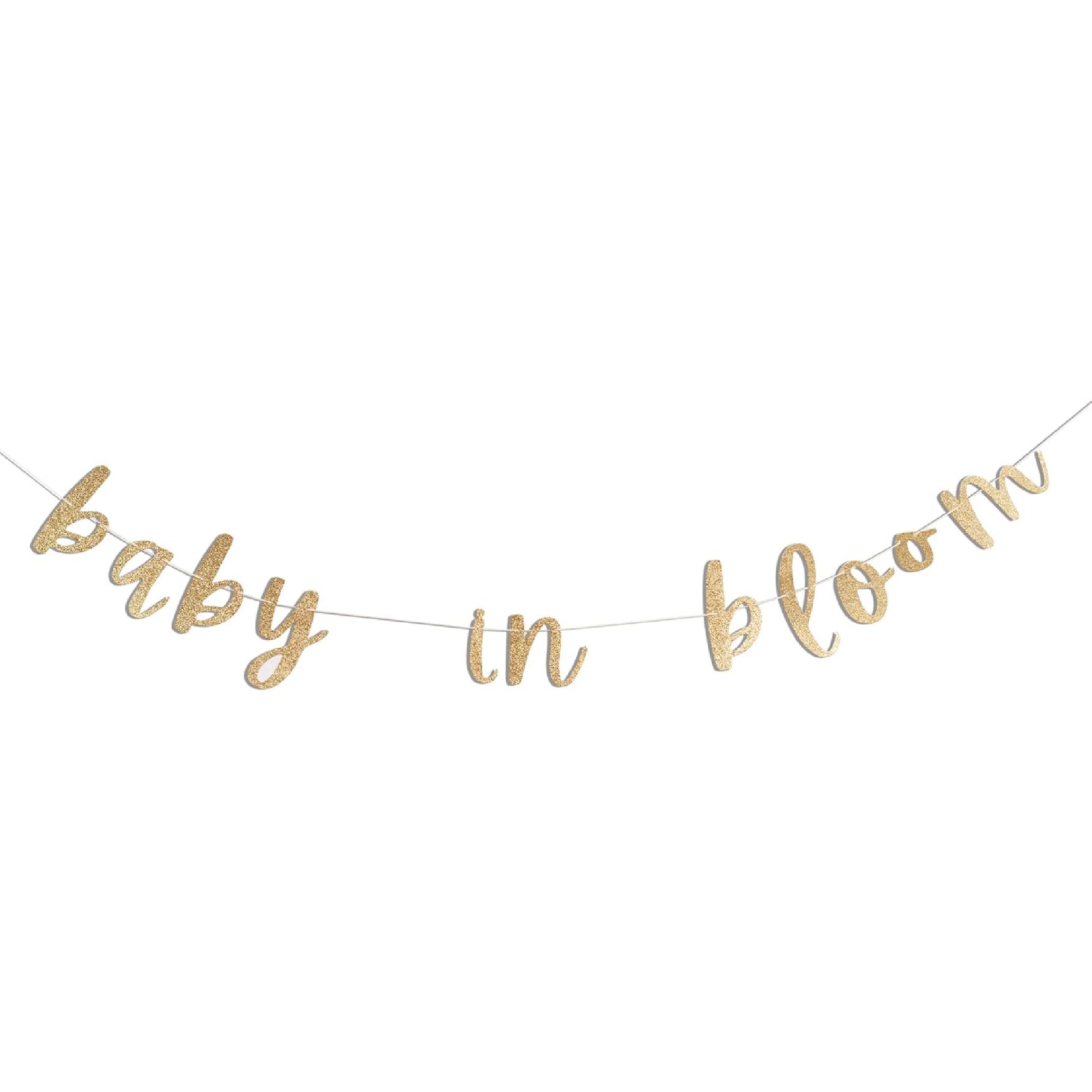 A Little Wildflower is On Her Way Banner - Wildflower Theme Baby Shower Sign Decoration Decor, Flower Party Supplies,Baby Girl Shower Decor, Floral Bloom Banner