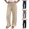 Women's Loose-fitting Wide-leg Pants, Casual Loose-fitting Pants, High-elastic Waistband, Long Pants With Pockets