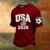 Men's Casual Printed V-Neck Short Sleeve T-Shirt Breathable Lightweight Top