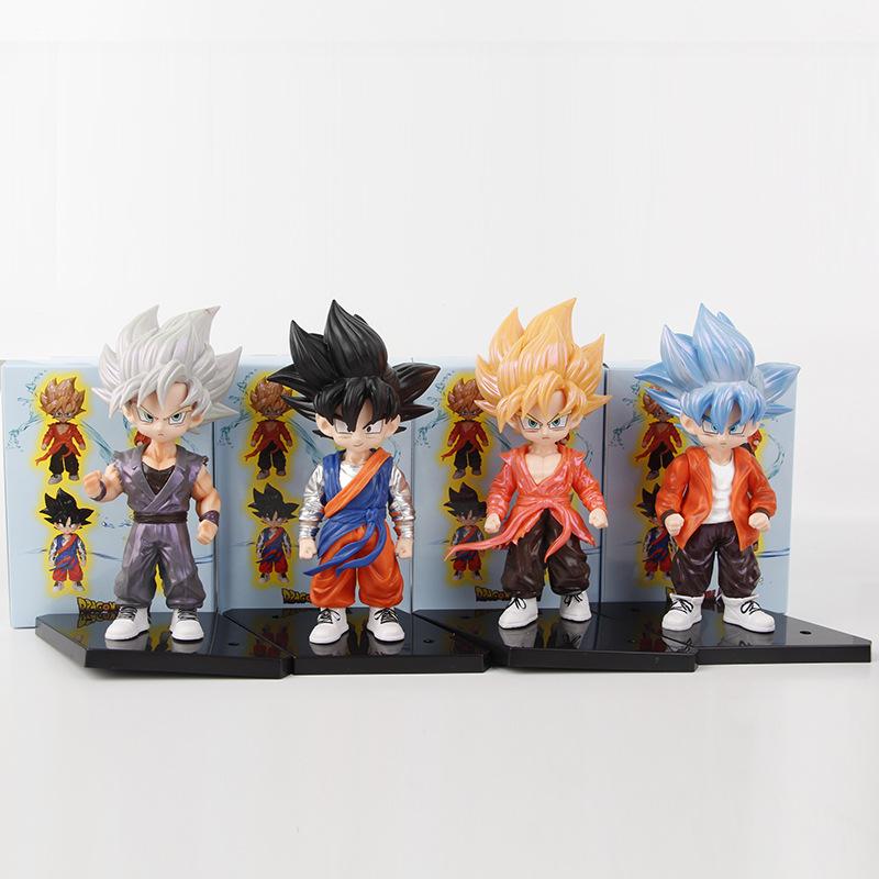 4 Styles of Dragon Ball Z Q Version Goku Figures: Trendy Anime Toy Models for Boys