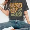 2026 Sommer Retro Damen Bohemian Stil Blumenprint T-Shirt Unisex Baumwolle und Atmungsaktiv Kurzarm Oversized Locker Lässig