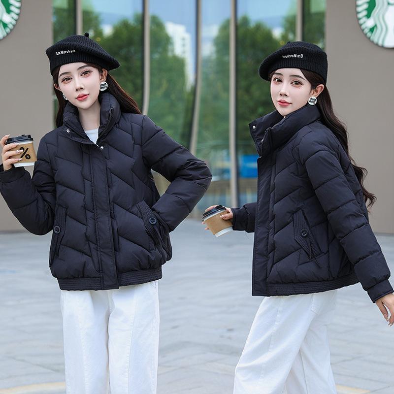 Fashion Stand-up Collar Down Cotton Jacket Women's Winter 2025 New Thickened Cotton Jacket Slimming Short Padded Jacket