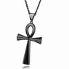 1 PC Amulet Pendant Egyptian Ankh Crucifix Necklaces Pendants Stainless Steel Symbol of Life Cross Necklaces Zircon