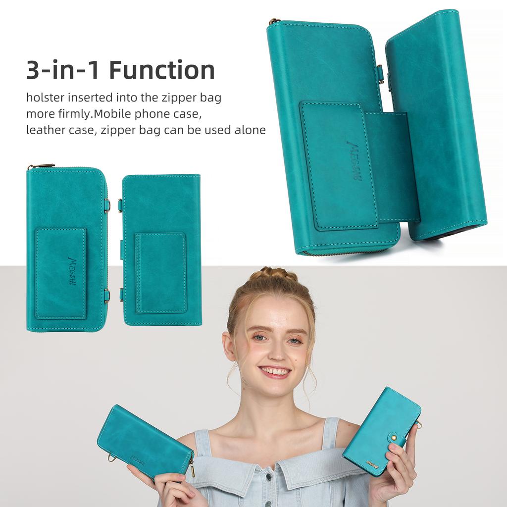 Seria MEGSHI 020 do Samsunga Galaxy S24 Ultra Etui Odpinany Portfel 2 w 1 Magnetyczny Pokrowiec na Telefon