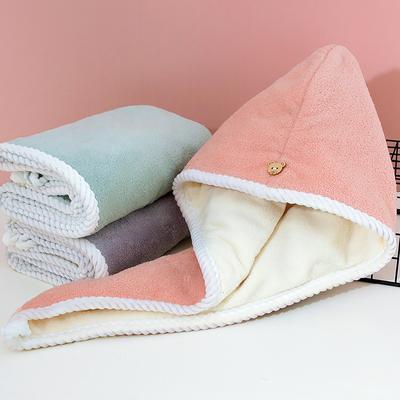 Doppelt dickes Handtuch zum Trocknen der Haare, beidseitig verwendbare Kappe zum Trocknen der Haare, Badezimmer-Zubehör, Stillkappe mit Schnalle, Sauna-Spa-Handtuch