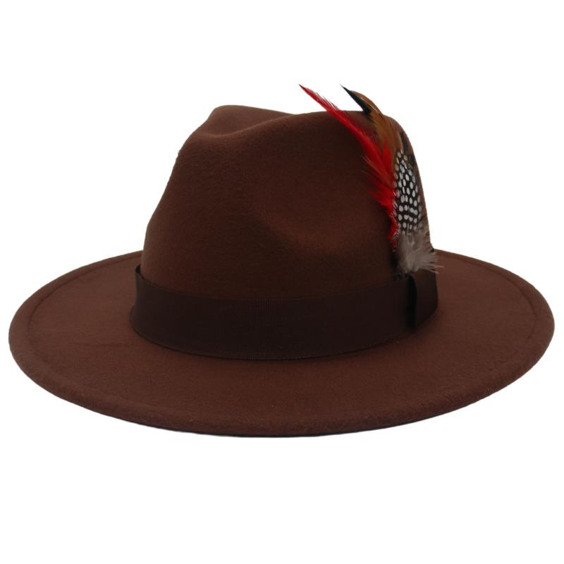 Wind Jazz Hat Square Ribbon Top Hat Gentleman Lady Woolen Hat Felt Hat Hat
