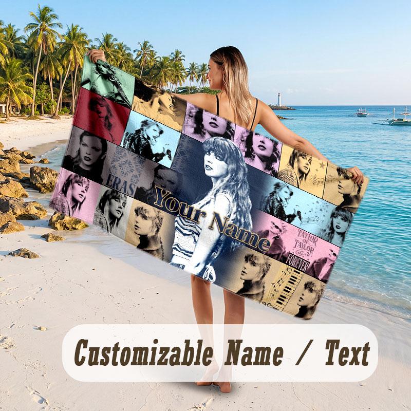 Custom Name Large Beach Towel,Taylor Swift Quick Absorbent Towel For Outdoor Travel Poolside