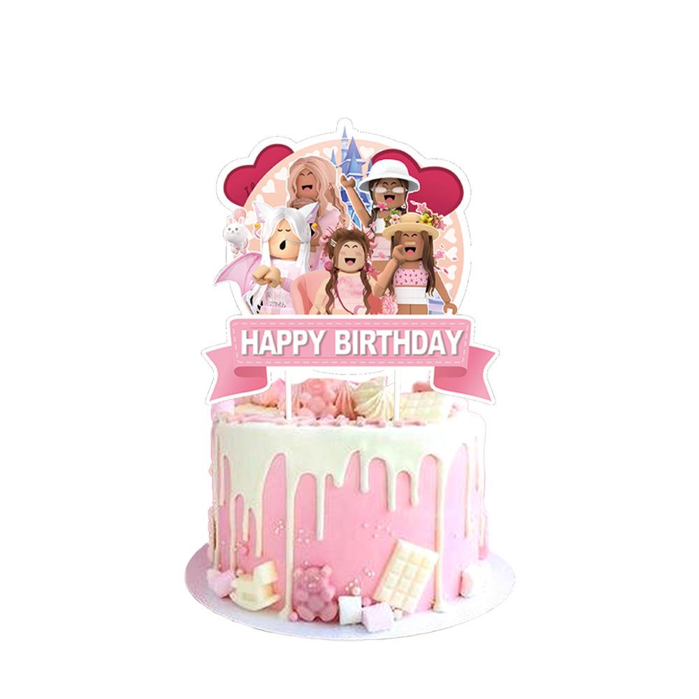 Pink Roblox Birthday Party Supplies Disposable Cutlery Paper Plates Paper Cups Paper Towels Girls Eco-Friendly Paper Products