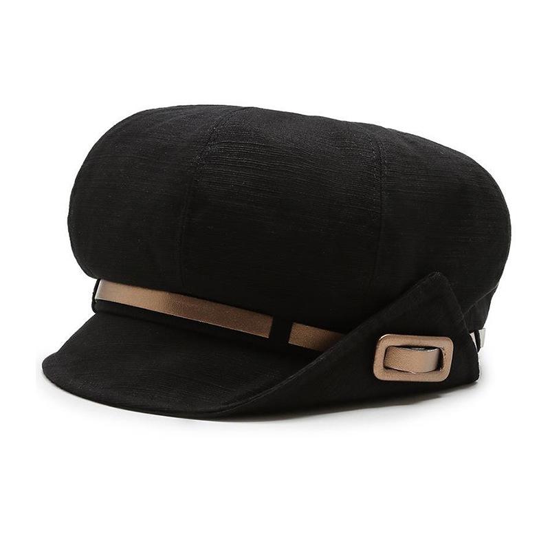Korean Style Face-Slimming Octagonal Beret for Large Heads - Fashionable, Versatile, Small-Brim Fisherman Hat for Spring and Autumn