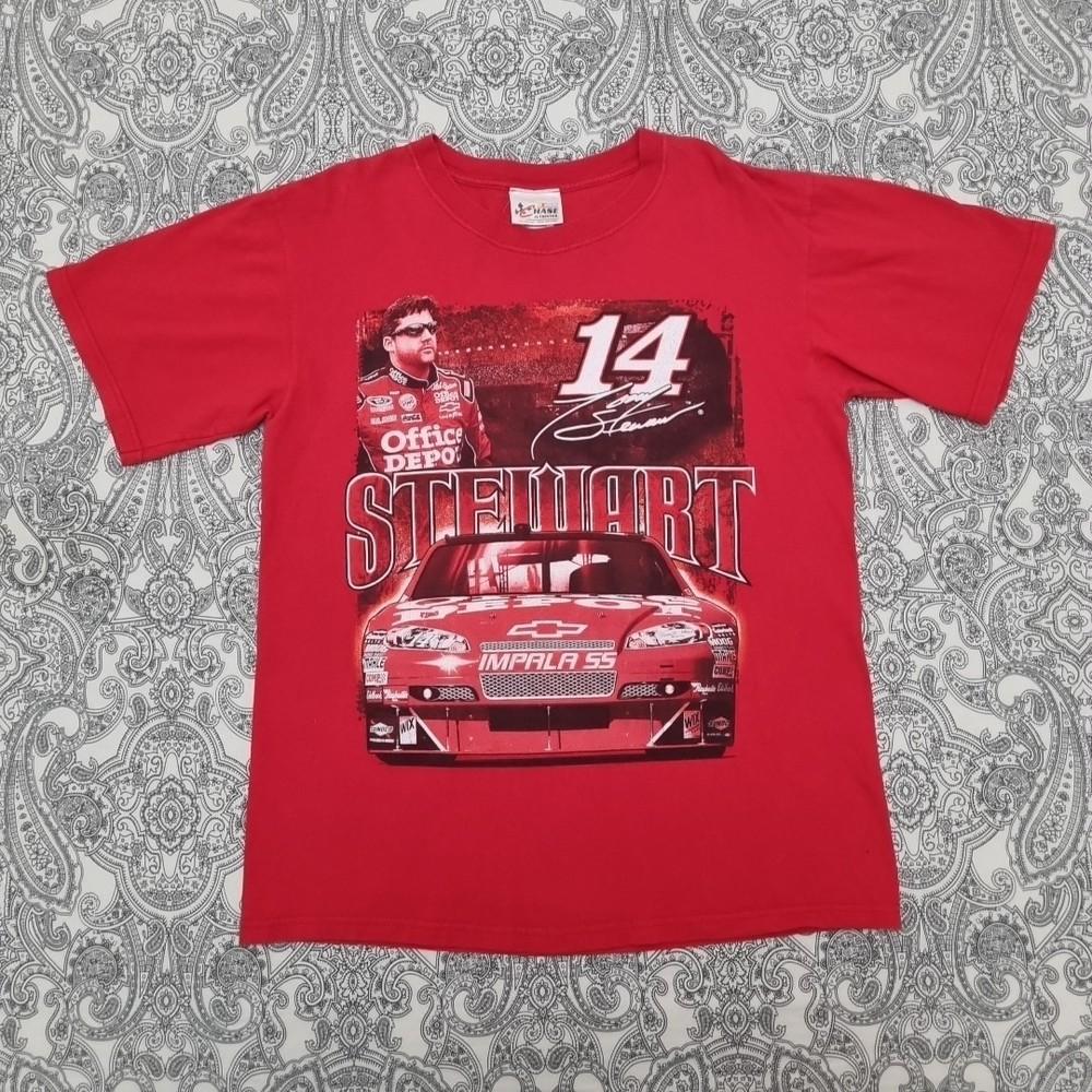 Vintage 2000s NASCAR Tony Stewart Singned T Shirt Graphic Print Chase Authentics