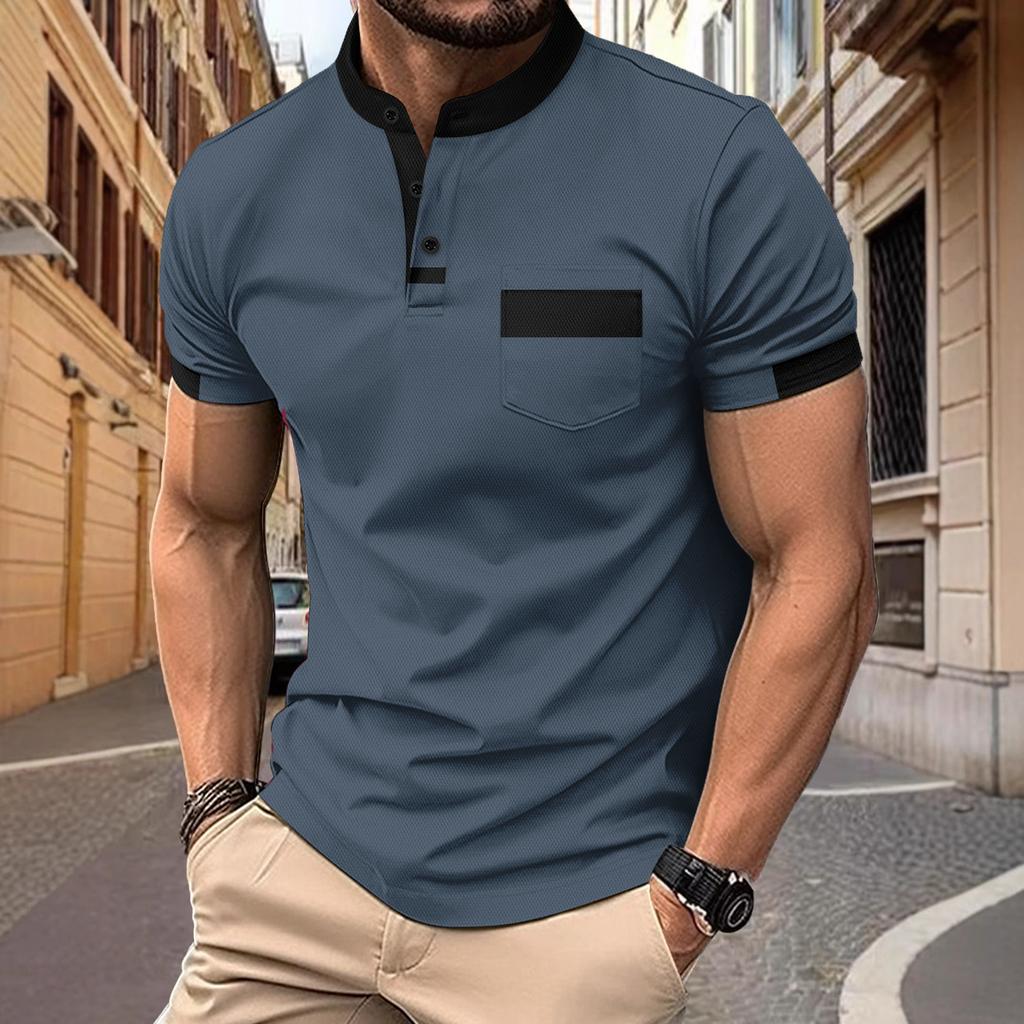 Herr Casual, Basic, Populär, Krage, Knapp, upp Skjorta, Skjorta, T-shirt, Topp