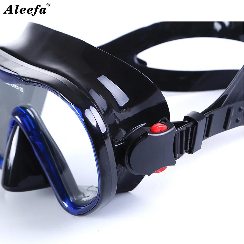 Adult Low Volume Clear Diving Mask with Tempered Glass Freediving Snorkeling  Silicone Black Underwater Swimming Goggles