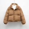 Solid color simple loose stand-up collar dopamine down jacket women's winter warm bread jacket