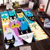 Colorful Cartoon Cats Illustration Printed on Carpet Whimsical and Artistic Design Suitable for use as an anti-slip for room and bedroom sofas