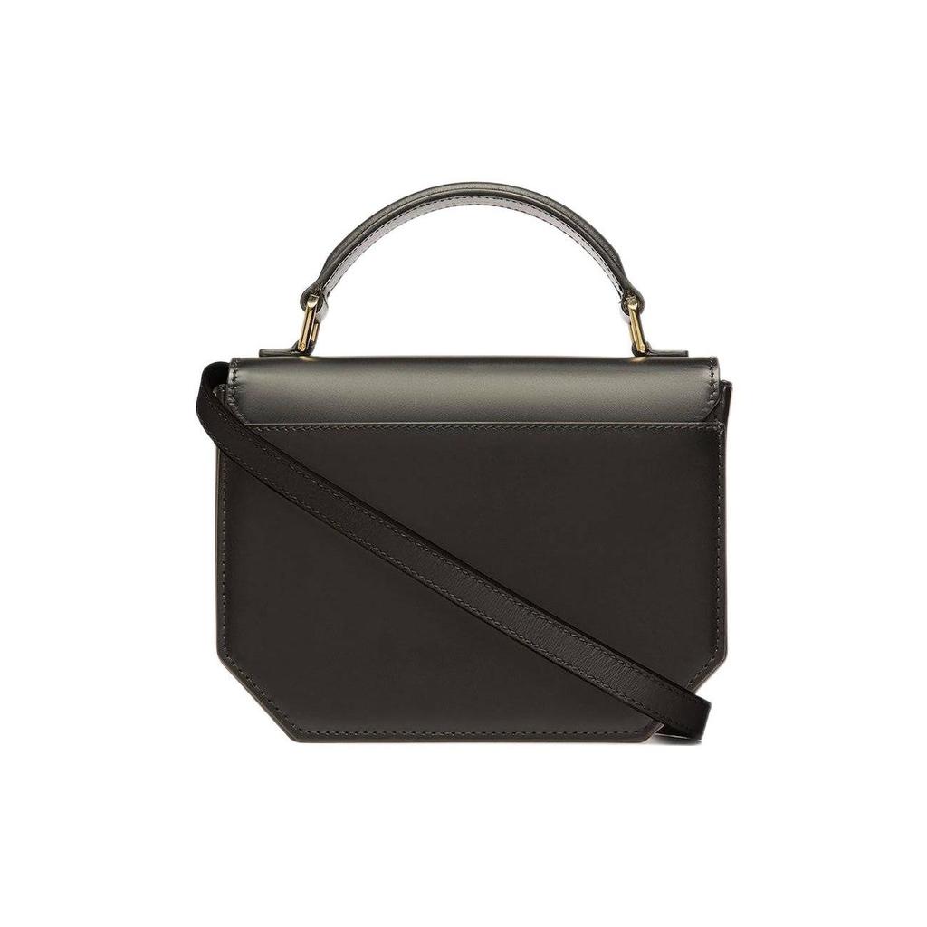 Bally Emblem Gold Logo Hardware Flap Leather Mini Square Handbag Women Handbags Black 6304008