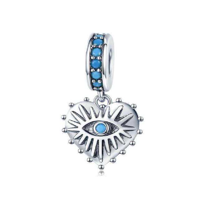 New Blue Snowflake Starfish Teapot Bow Safety Fine Bead Fit Original Charms 925 Sterling Silver Bracelet Jewelry F095