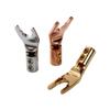 Plug Gold Plated Y Type Binding Post Hifi Banana Plug Audio Amplifier Adapter U/Y Fork Spade Male
