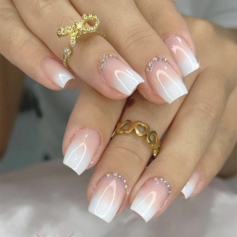 24Pcs Love Ballerina Press On Nails Set Full Cover Artificial Fake Nails Professional Adhesive Free False Nail Art
