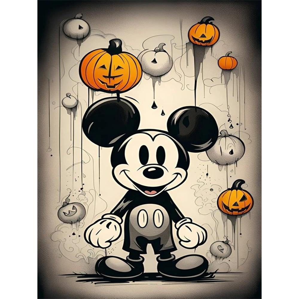 Disney Cartoon Diamond Painting Mickey Mouse Halloween Dark Trend Art Illustration 5D DIY Art Cross Stitch Kit Mosaic Embroidery Home Decor Gift