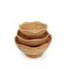 ZISIZ Rattan High-Foot Fruit & Snack Basket Set