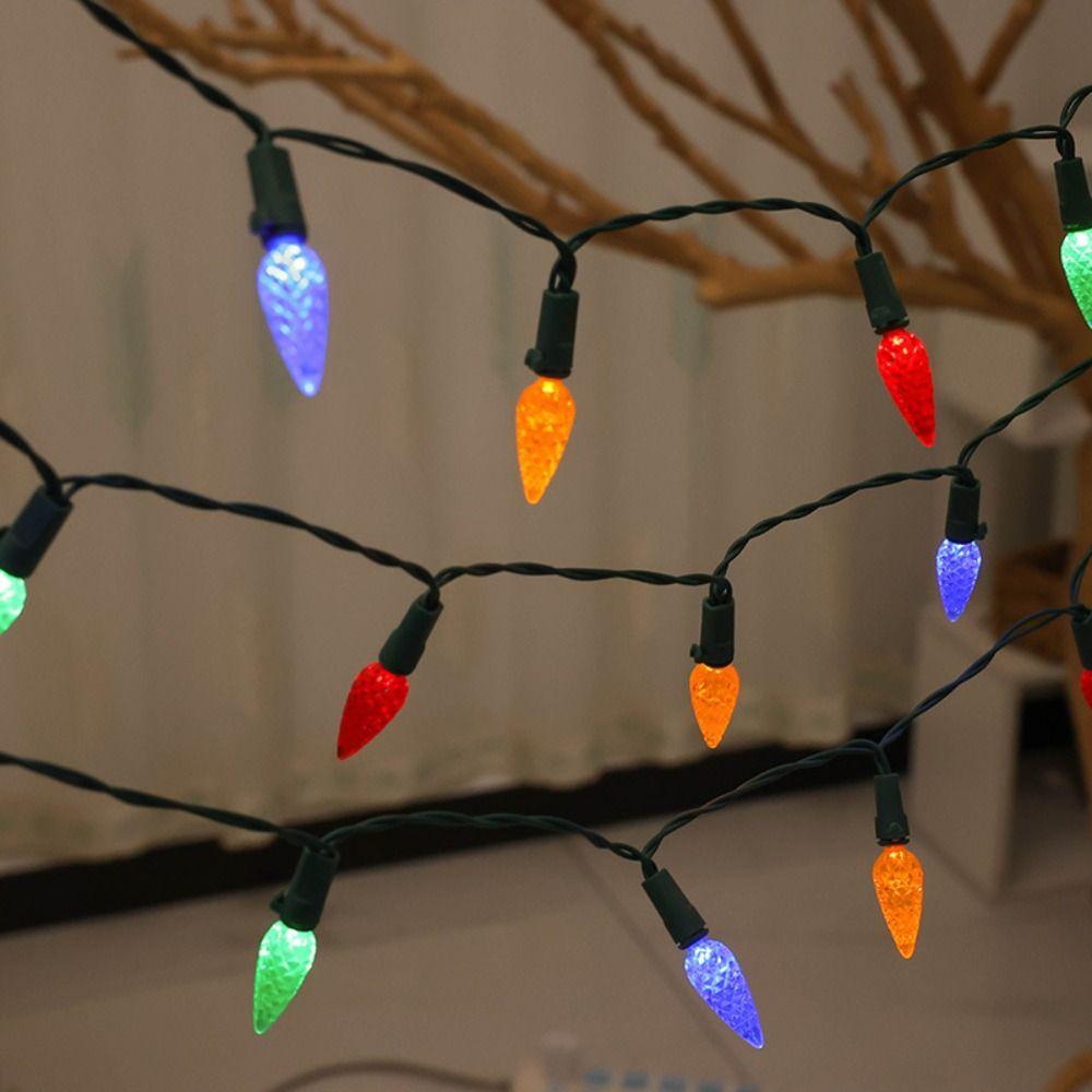 50 LED Solar Christmas Lights 100 LED 5m Length Solar String Lights Multi-Color Waterproof Strawberry Lights Christmas Tree