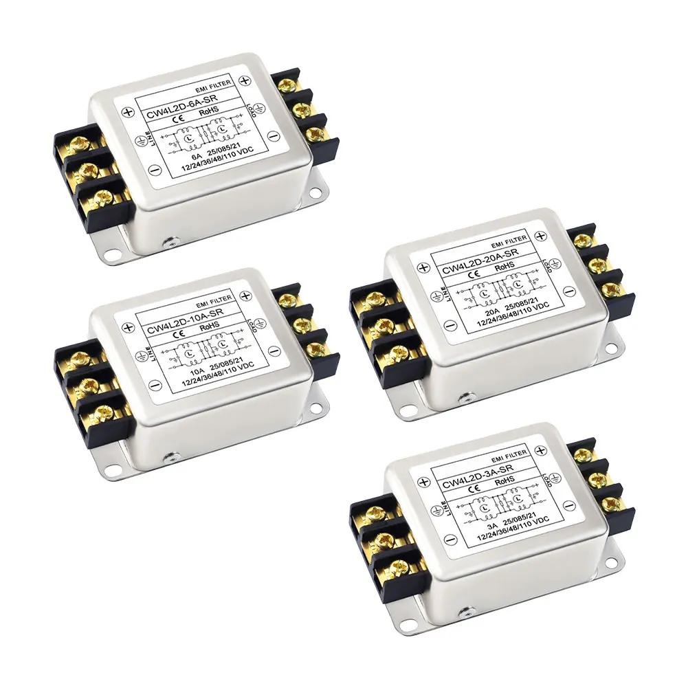 For EMI Power Filter Terminal Type DC Two-Stage CW4L2D-3A-SR, CW4L2D-6A-SR, CW4L2D-10A-SR, CW4L2D-20A-SR Power Filter DC 110V