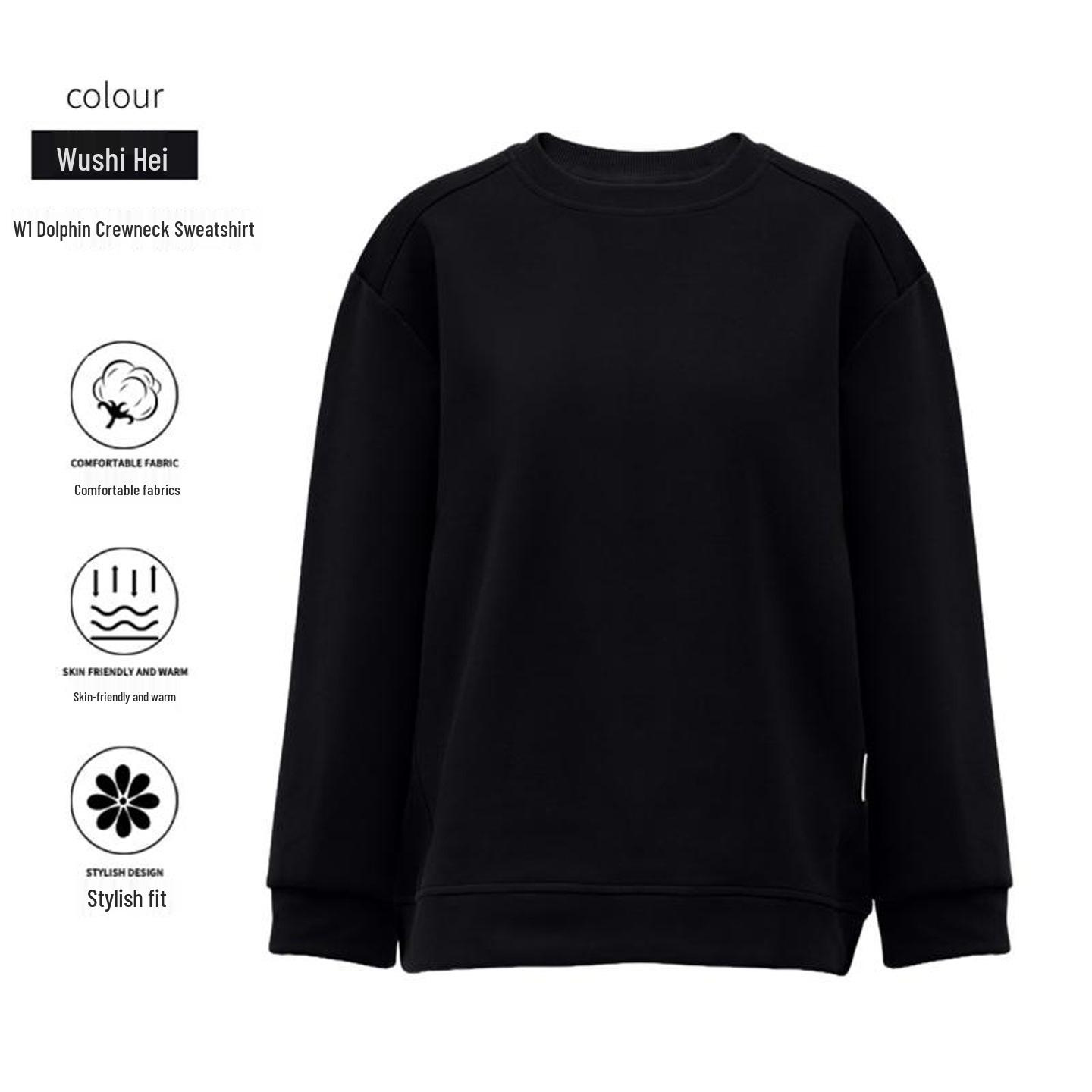 Customizable Unisex Dolphin Crew Neck Cotton Hoodie - Long Sleeve Casual Top Large