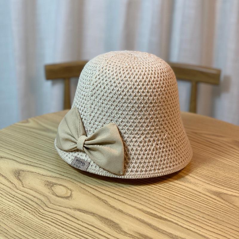Women's Korean Style Foldable Sun Hat With Butterfly Bow Large Brim Fisherman Bucket Hat