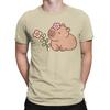 Happy Capybara Flower Unisex Unisexs T Shirt Casual Tees Short Sleeve Round Collar Tshirts 100 Cotton Adult Tops