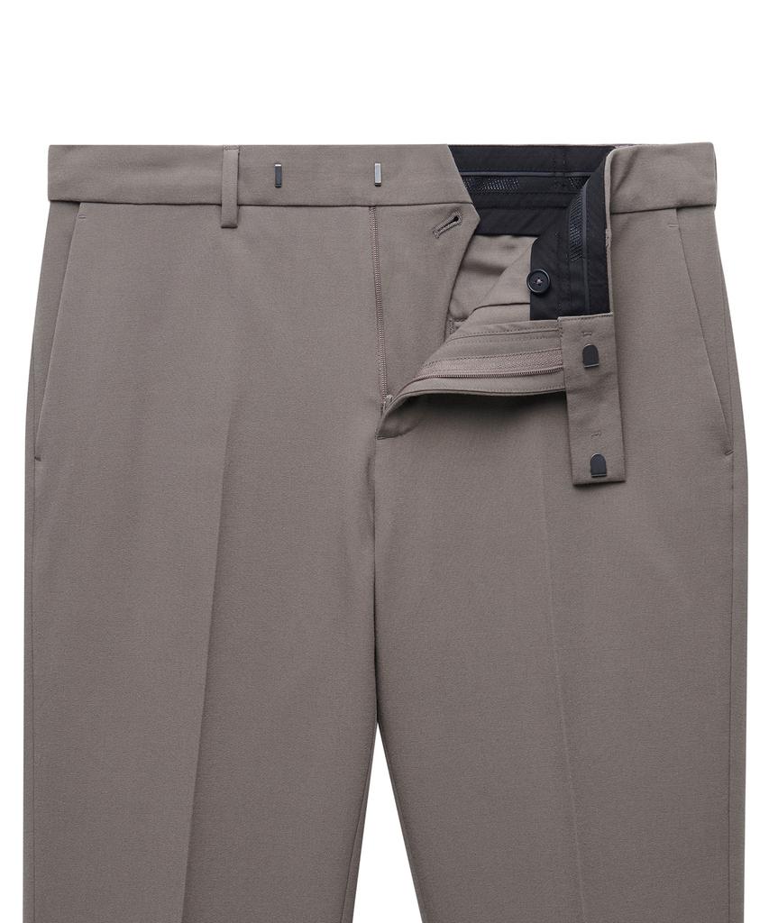 MUSINSA STANDARD Skinny Hidden Elastic Waist Crop Slacks [Dusty Beige]
