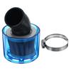 Filtro de aire para motocicleta con cuello en forma de codo de 35/40/42/45/48 mm, apto para vehículos todo terreno de 125 cc a 250 cc, a prueba de salpicaduras, color azul