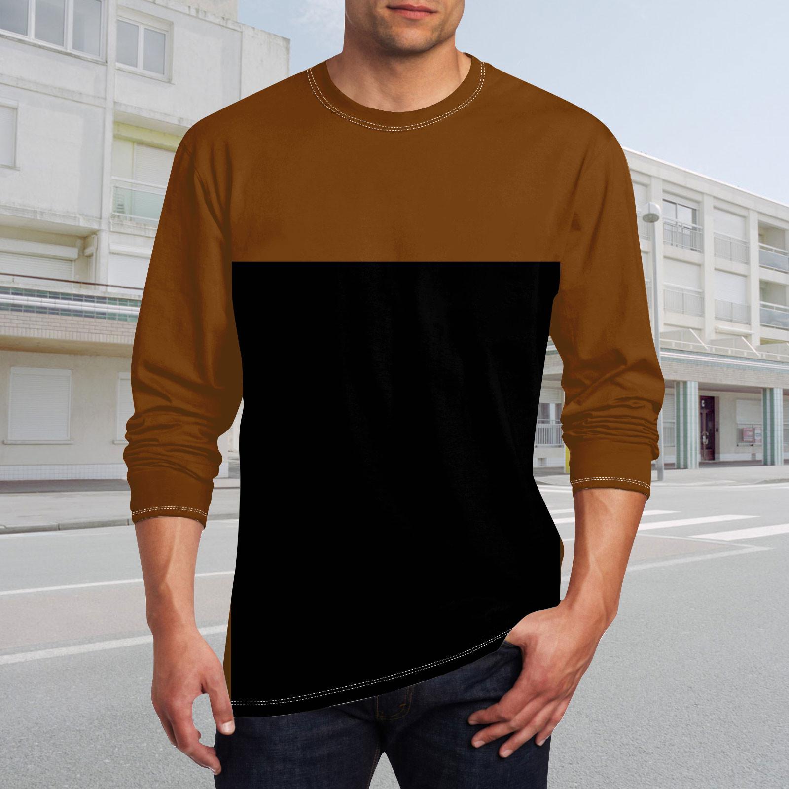 Муж. Футболка Круглый вырез Одежда Одежда На открытом воздухе Длинный рукав С принтом — фото 5