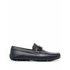 Salvatore Ferragamo Ferragamo Embossed Logo Leather Loafers Blue