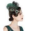 Křišťálová čelenka s peřím ve stylu Gatsby Vintage Maškarní čelenka do vlasů Doplňky do vlasů 20. let Dámské