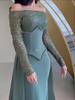 Autumn 2025 European & American Style Elegant Waist-Hugging Evening Dress