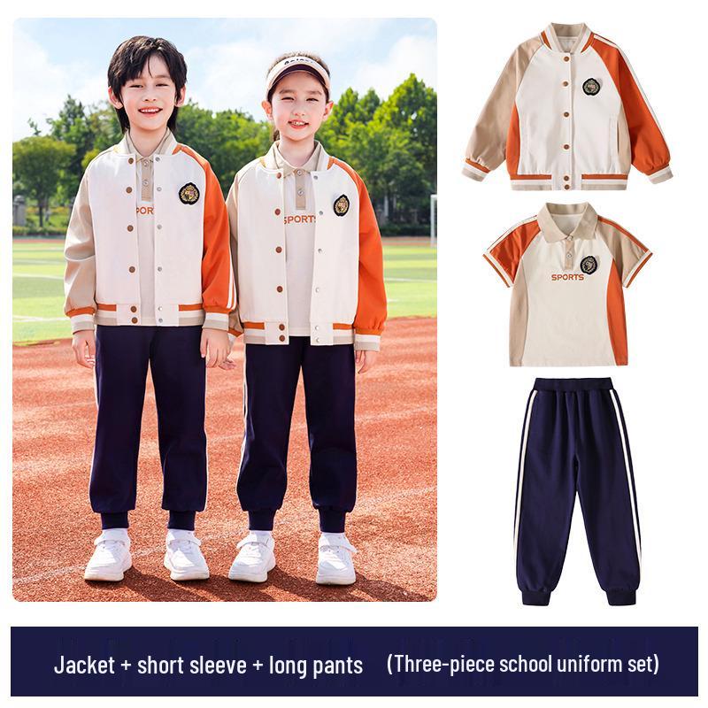 Młodzieżowy Zestaw Sportowy Wiosna & Jesień - 3-częściowy Mundurek dla Uczniów Szkoły Podstawowej, Gimnazjum i Przedszkola