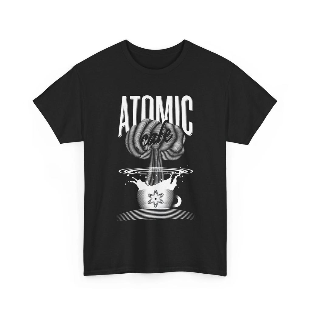 Koszulka z nadrukiem Atomic Coffee Retro Popkultura Grafika Nuklearna