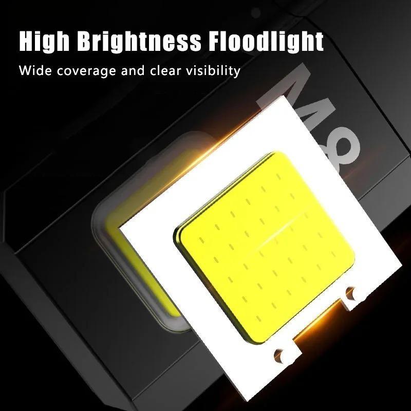 New COB Work Light Portable Mini Flashlight Outdoor Strong Light Waterproof Home Multi Functional Electric Wire Lighter Light Type-C Rechargeable