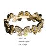 Bague de fiançailles ajustable style coréen avec papillons
