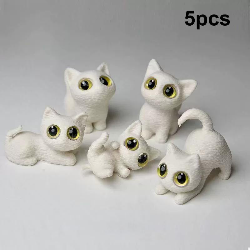 

3D Printed Big-Eyed Cat Ornaments Mini Statues Miniature Cute Kitten Micro Landscape Crafts Small Ornaments Desktop Decoration B6