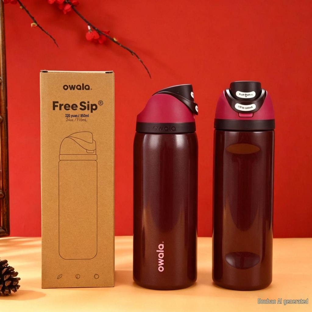 Owala Dual-Use Sports Water Bottle: Stylish, 304 Stainless Steel, Vacuum Insulated, Portable, Large Capacity, Fruit Infuser.