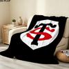 1PC Stade Toulousain Patterned Flannel Blanket Suitable For All Seasons For Home Decor Warmth And Comfort Gifts Holiday Present