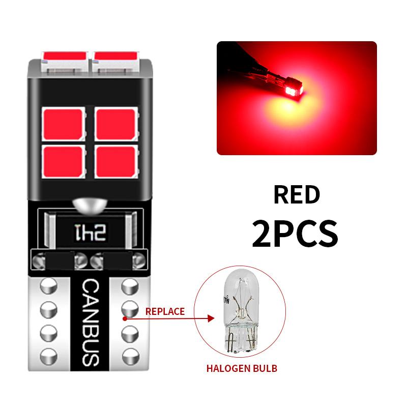 

2/10PCS W5W Car Clearance Parking Lights Auto T10 194 168 LED Lights 2835 SMD Car Interior Lamps 6000K White/Ice Bule/Yellow/Red T10